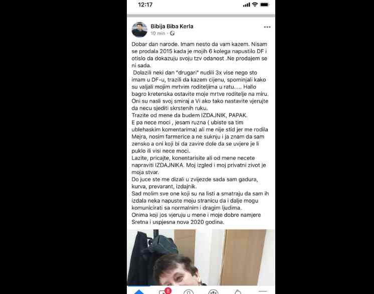 Bibija Kerla: Dolazili su neki dan “drugari” i nudili tri puta više nego što imam u DF-u